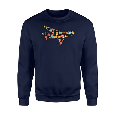 Airplane Easter Eggs  Fleece Sweatshirt