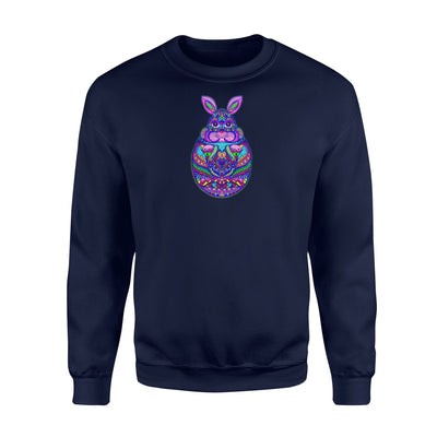 Bunny Easter Egg  In Jewel Tones Fleece Sweatshirt