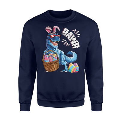 Easter Bunny Dinosaur  T rex Eggs Boys Kids Girl Rawr  Fleece Sweatshirt