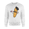 French Baguette Holding A French Flag And Wine Glass Sweatshirt