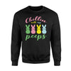 Chillin- With My Peeps Easter Bunny Funny   For Kids  Fleece Sweatshirt