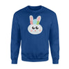 Cool Adorable Easter Bunny Face Costume Emojis   Gift  Fleece Sweatshirt