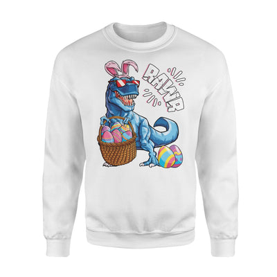 Easter Bunny Dinosaur  T rex Eggs Boys Kids Girl Rawr  Fleece Sweatshirt