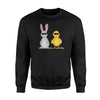 Cool Easter Bunny Rabbit And Chick   For Boys And Girls   Fleece Sweatshirt