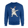 Dabbing Easter Bunny   For Boys And Girls White Rabbit  Fleece Sweatshirt