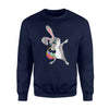 Dabbing Easter Bunny  Cute Funny Easter Dab  Fleece Sweatshirt