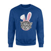 Cat With Easter Bunny Ears Funny Cute Kitten Lover Fleece Sweatshirt