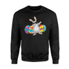 Dabbing Bunny   Easter Eggs Fleece Sweatshirt