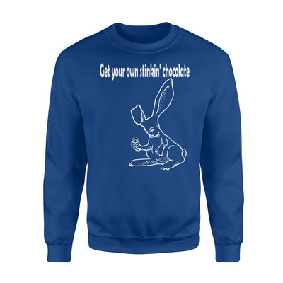 Angry Easter Bunny Doesn't Share Chocolate  Fleece Sweatshirt