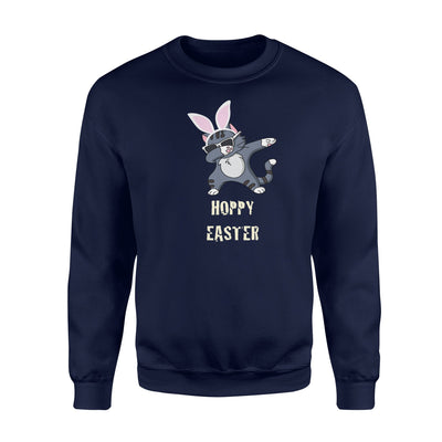 Boys Hoppy Easter Dabbing Cat Bunny  , Cute Easter Gift  Fleece Sweatshirt