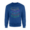 In Electric Neon Colored Light Silhouette Books Sweatshirt