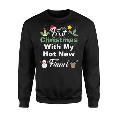 Couple Wife Husband Our First Christmas For New Fiance Sweatshirt