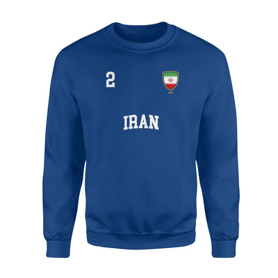 Iran 2 Iranian Flag Soccer Team Football Sweatshirt