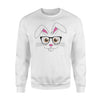 Easter Bunny   Funny Happy Easter Bunny Face Fleece Sweatshirt