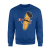 French Baguette Holding A French Flag And Wine Glass Sweatshirt