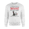 Cat And Wine Lover Cute Funny Sweatshirt