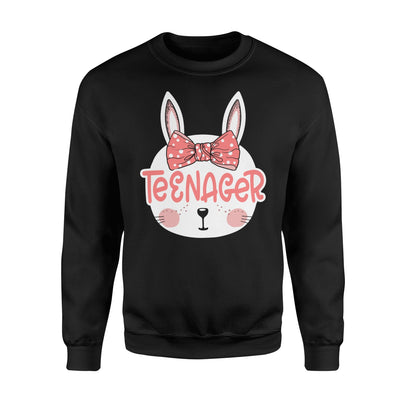 Easter Bunny Teenager Pink Easter Sunday  Fleece Sweatshirt