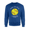 Dibs On The Coach Softball Wife Husband Distressed Sweatshirt