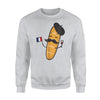 French Baguette Holding A French Flag And Wine Glass Sweatshirt