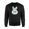 Cool Adorable Easter Bunny Face Costume Emojis   Gift  Fleece Sweatshirt