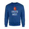 Christos Anesti Greek Easter   Red Egg With Cross  Fleece Sweatshirt