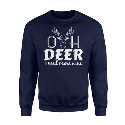 Deer I Need Wine Adult Christmas Costume Sweatshirt