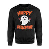 Funny Happy Hallowine Halloween Ghost Costume Sweatshirt