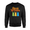 Chilling With My Peeps  Cool Easter Bunny Rabbit  Fleece Sweatshirt