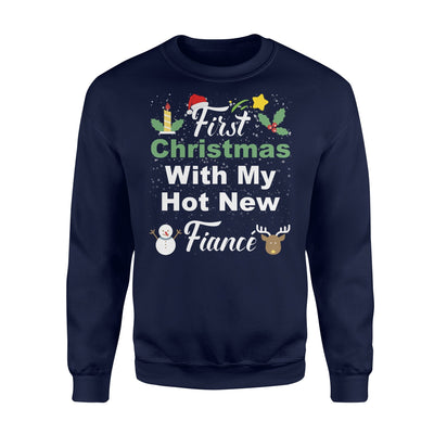 Couple Wife Husband Our First Christmas For New Fiance Sweatshirt