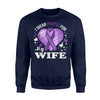 I Wear Purple For My Wife Alzheimers Awareness Sweatshirt