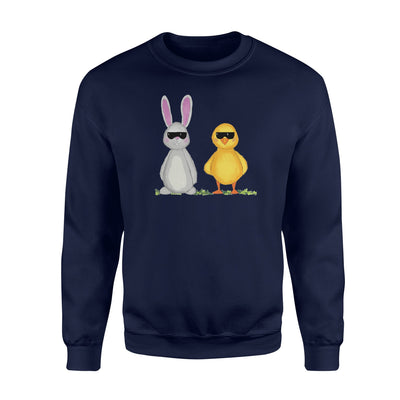 Cool Easter Bunny Rabbit And Chick   For Boys And Girls   Fleece Sweatshirt