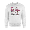 Flamingo Wine Drinking Bird Couple Party Sweatshirt