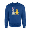 Cool Easter Bunny Rabbit And Chick   For Boys And Girls   Fleece Sweatshirt