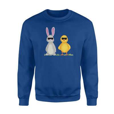 Cool Easter Bunny Rabbit And Chick   For Boys And Girls   Fleece Sweatshirt