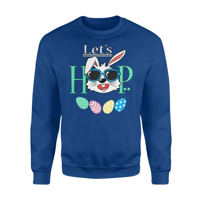 Boys Easter Bunny   Lets Hop Kids Easter Bunny  Fleece Sweatshirt