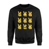 Cute And Funny Easter Bunny Emoji Tee  Easter Day  Fleece Sweatshirt