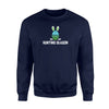 Easter Egg Bunny  Hunting Season Blue Gift  Fleece Sweatshirt