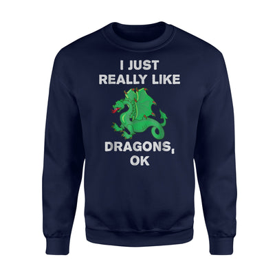 I Love Dragons Cute Dragon Funny Joke Gift Sweatshirt