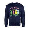 Chillin- With My Peeps Easter Bunny Funny   For Kids  Fleece Sweatshirt