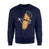 French Baguette Holding A French Flag And Wine Glass Sweatshirt