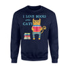 I Love Books And Cats Retro Sweatshirt