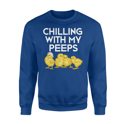 Chilling With My Peeps   Funny Easter Gift Men Women  Fleece Sweatshirt