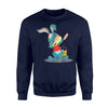 Dabbing Easter Bunny   Cool Striking Hare   Fleece Sweatshirt