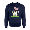 Bunny Penguin Easter Funny   April Fools Day  Fleece Sweatshirt