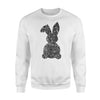 Distressed Vintage Easter Bunny Silhouette  Fleece Sweatshirt