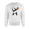 Easter Bunny Dabbing Panda Bear   Easter Egg  Fleece Sweatshirt