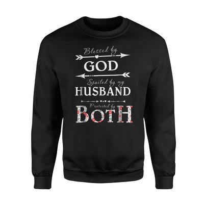 Blessed By God, Spoiled By My Husband Heart For Wife Sweatshirt