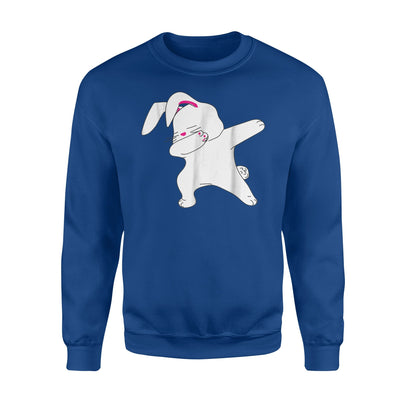 Dabbing Easter Bunny   Funny Happy Easter Bunny Face  Fleece Sweatshirt