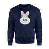 Cool Adorable Easter Bunny Face Costume Emojis   Gift  Fleece Sweatshirt