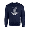 Bunny Skull And Crossbones Hip Easter  Fleece Sweatshirt